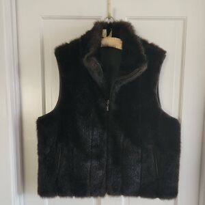 Reversible Faux Fur Brown Vest